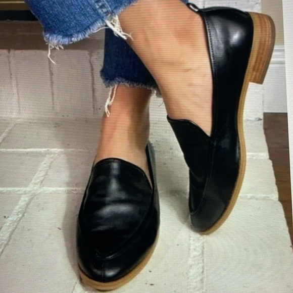 Susina Shoes - Susina Kellen Leather Loafers Black Almond Toe Slip On Low Heel Women’s 9.5